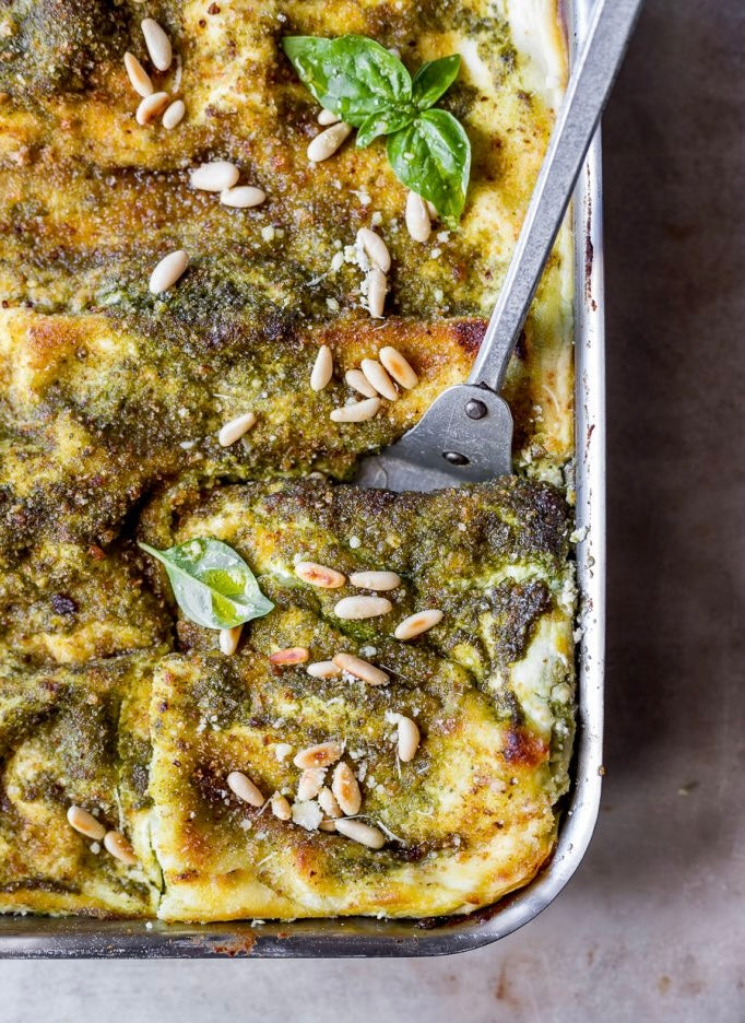 Lasagna pesto tonno e mozzarella
