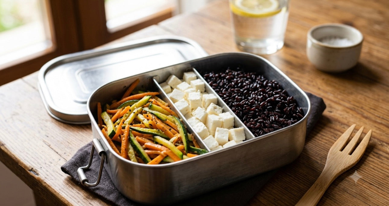 Riso Venere, julienne e feta