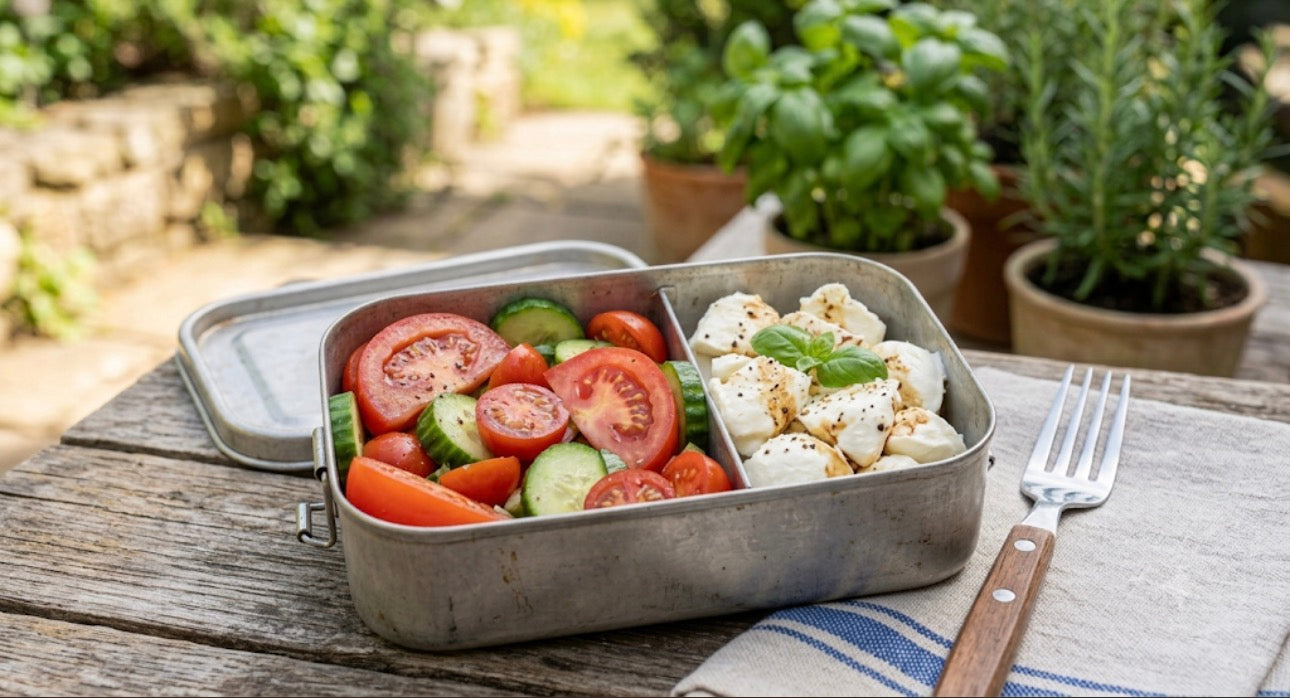 Insalata di pomodori e cetrioli e mozzarella