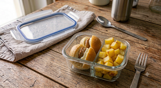 Mini paninetti con salamella e mayo con patate al forno