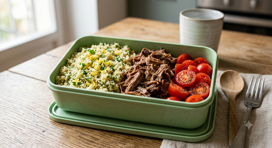 Cous cous prezzemolo e limone, verdure del giorno e pulled pork