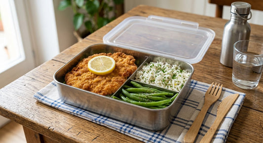 Riso aromatizzato, verdure del giorno e cotoletta