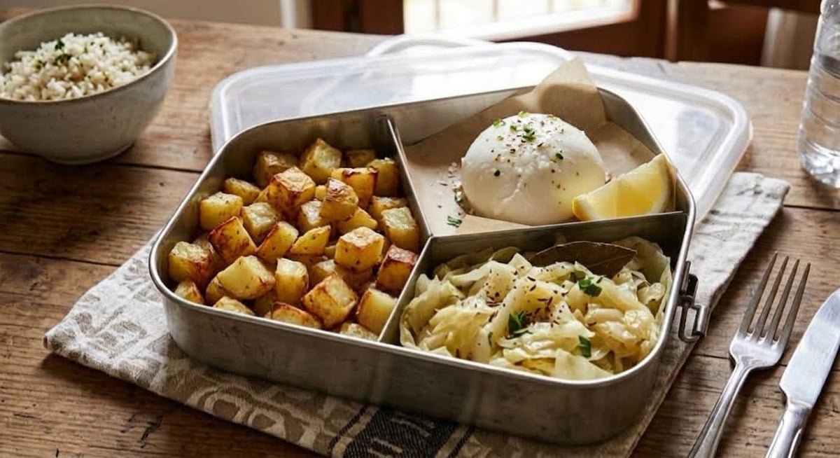 Patate al forno, verdure del giorno e mozzarella