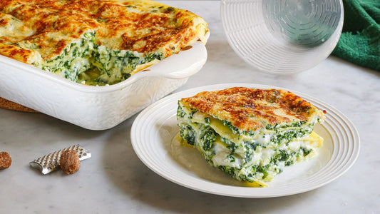 Lasagna con toma e spinaci