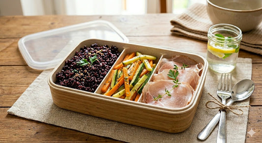 Riso venere, julienne e lonza cbt.